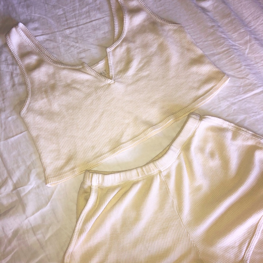 Brandy Melville Thermal Tank Top and Shorts Set